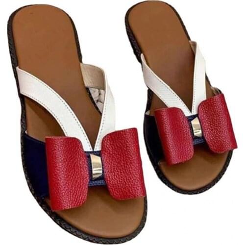 Comfortable Unique Soft Sole Open Toe Bowknot Slippers Rubber Slippers Bowknot Footwear