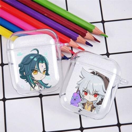 Japan Anime Genshin impact Earphone Case For Airpods 1 2 Clear Soft Silicone Headphones Cover Pattern Wireless Bluetooth Coque