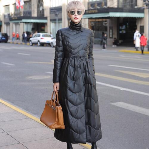 Winter Coat Women Sheepskin Genuine Leather Jacket Women Duck Down Coat Women Korean Long Jacket Chaqueta Mujer GGS18D00831YY813