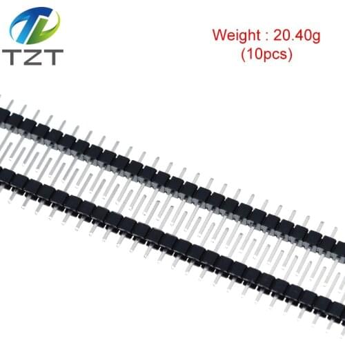 10pcs 40 Pin 1x40 Single Row Male 2.54 Breakable Pin Header Connector Strip for Arduino Black