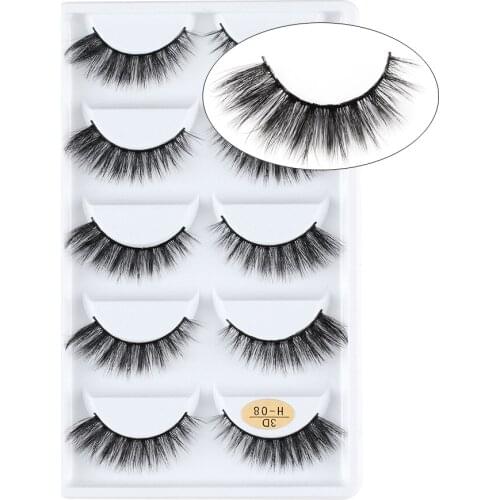 5 Pairs 3D Mink Hair False Eyelashes Messy Long Thick Handmade Criss Cross Lashes Beauty Makeup Extension Tools