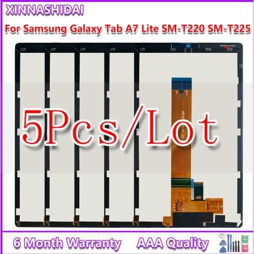5pcs/For Samsung Galaxy Tab A7 Lite T220 T225 LCD Display Touch Screen Digitizer Replacement With Adhesive