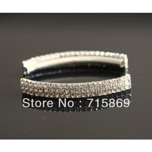 Free Shipping 10 pcs 50mm*8mm Tube Connectors Rhinestone On Tube Connectors Links. Pave Bracelet Bead Crystal Rhinestone