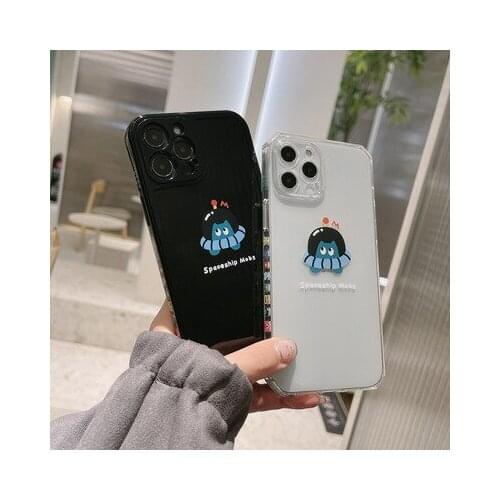 Phone Case For iPhone 11pro max 12mini pro max 7p/8plus X/Xs max XR Back Cover Phone shell Painted Soft Glue cartoon couple Cute