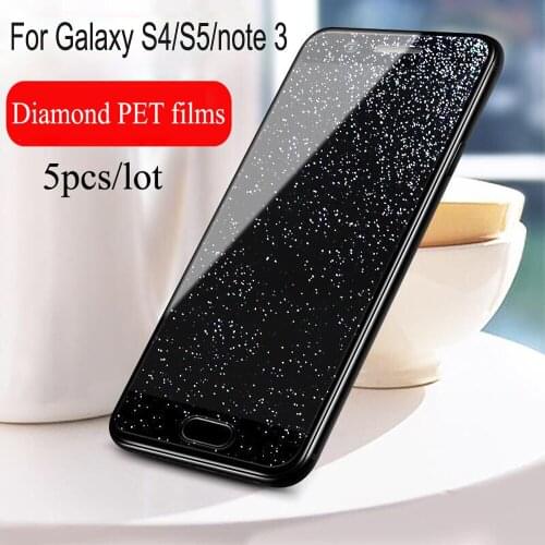 Esobest 5pcs plastic glitter screen film For Samsung galaxy s5 s4 note 3 n9000 diamond screen protector