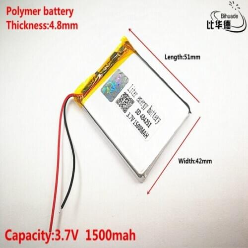 Good Qulity 3.7V,1500mAH,484251 Polymer lithium ion / Li-ion battery for TOY,POWER BANK,GPS,mp3,mp4