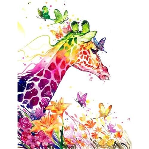 Colorful animal giraffe spuare diamond painting embroidery full gear picture of rhinestones diamond pattern embroidery crystals