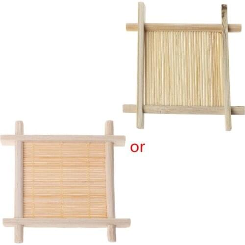 L9BE Bamboo Wooden Handmade Bathroom Soap Dish Holder Drain Storage Rack Shower Rack