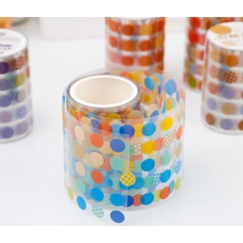 Mini Round PET Sticker Colored Dots Ins Cute Scrapbook Planner Journal Diary DIY Waterproof Classic Stickers