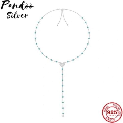 Fashion Charm Sterling Silver Copy 1:1 Copy,Love Stone Personalized Wild High-end Sweater Necklace Women 2021 Jewelry Gift