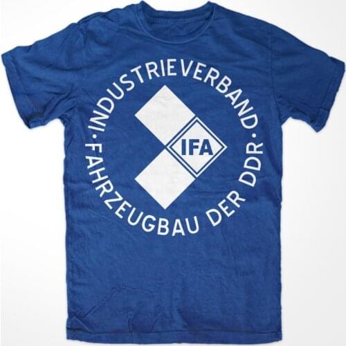 Men 2019 Summer Round Neck MenS T Shirt IFA T-Shirt royalblau ,GDR,FDGB,DDR,VEB,Ostalgie,nva,DSF MZ ,FDJ GST