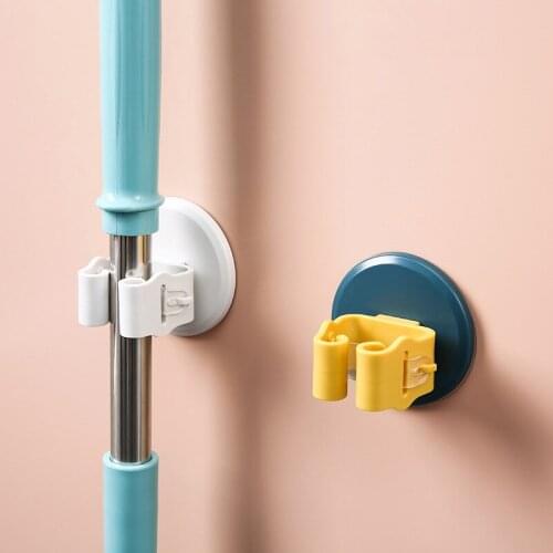 High Quality Bathroom Wall Mounted Mop Hook Viscose Multifunctional Broom Organizer Rack Household Storage Rack Strong Hook