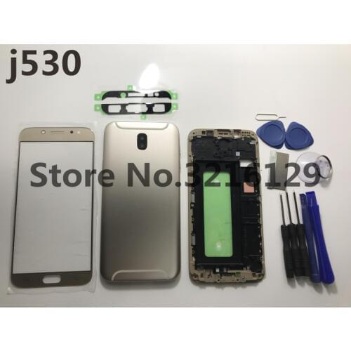 New Full Housing Case Middle Frame+Rubber Seal Back Cover+Glass Lens Replacement Parts For Samsung J5 pro J530 J530F 2017+Tools