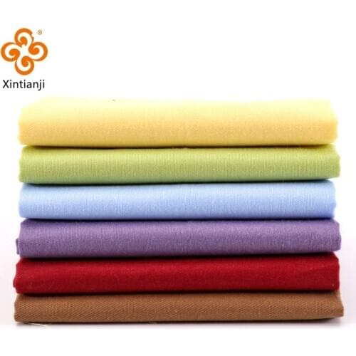 Solid Color Pure Cotton Fabric Boys Sewing Material Pink Red Green Cloth 25*25cm TJ1328