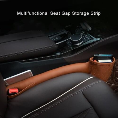 PU Leather Car Organizer Seat Gap Plug Car Storage Box Creative Side Seam Strip Stowing Tidying Soft Durable Automotive Interior