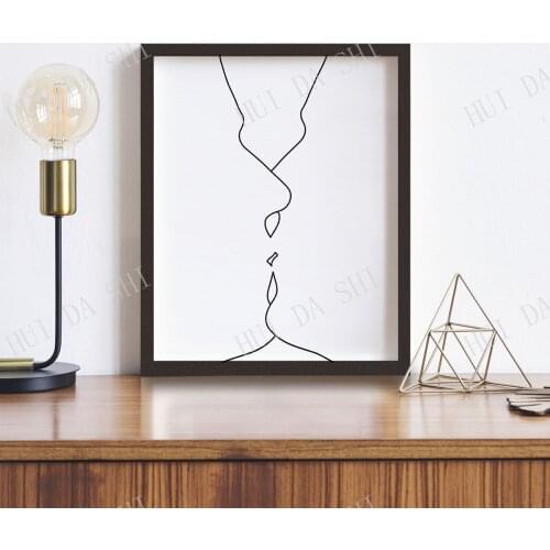 Kiss Poster • Kiss Print • Homoerotic Art • Interest • Single Line Kiss • Minimal Gay