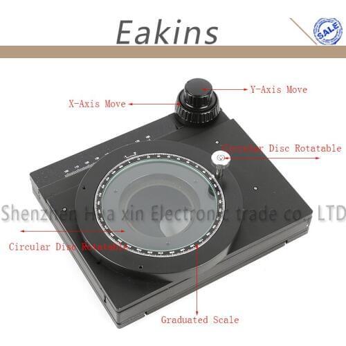 Precision X Y Axis Rotatable Microscope Stage 360 Degree Rotating Moving Working Table Work Stand For Video Stereo Microscope