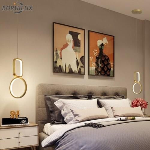 Simple New LED Modern Chandeliers Lights For Living Dining Room Bedroom Bedside Corridor Gold Black Home Hanging Lighting Lamps