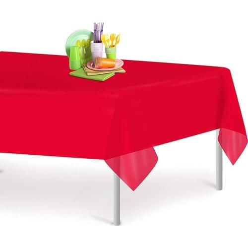Promotion - Party Wedding Birthday Supplies, Red Rectangle Disposable Plastic Tablecloth 137x234cm