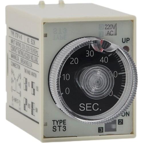 KPOO time relay ST3PA-A/B/C/D/E/F/G time control switch 220V delay device adjustable B C D small