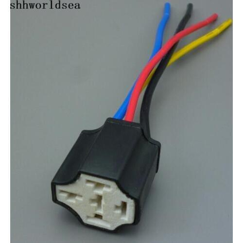 Shhworldsea 5/30/100pcs 4 Pin 4wire Cable Wire Relay Socket Harness Connector DC 12V 24V for Auto Car