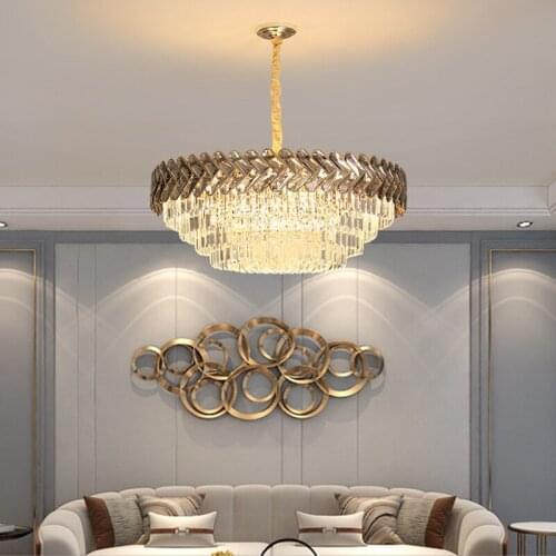 Modern Luxury Crystal Pendant Lights Lustre Bedroom Living Dining Room Home Decor Led Lamp Indoor Lighting Hanging Light Fixture