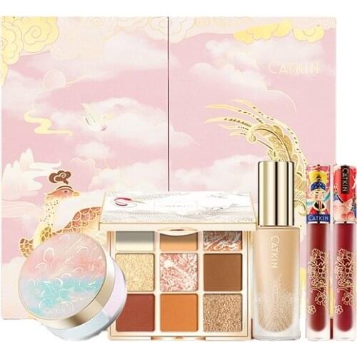 Catkin Garden Chasing Deer Limited Makeup Gift Box Eye Shadow Lip Lacquer Liquid Foundation Lasting Complexion Improvement