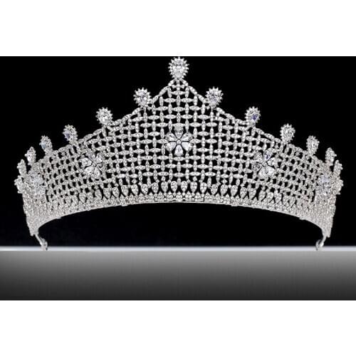 TIRIM Crystal Bridal Tiara Big Crown Bride Headbands Women Girl Headpiece Prom Hair Ornaments Wedding Head Jewelry Accessories