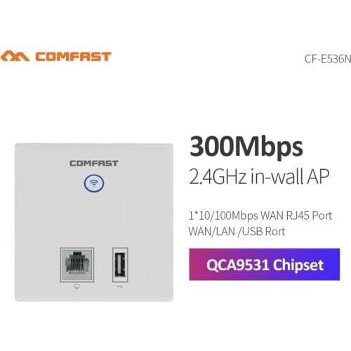 300Mbps In Wall AP WIFI Router Access Point for hotel WiFi Project Support PoE VLAN Access Controller System and USB Charge