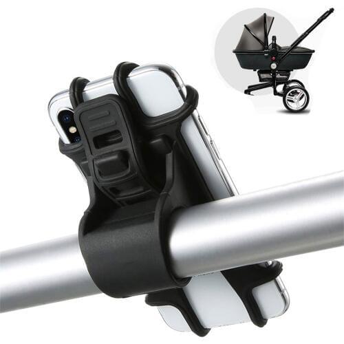 Universal stroller Baby Stroller Accessories Silicone Phone Holder Mobile Phone Holder for pram Moto Bicycle GPS Mount Bracket