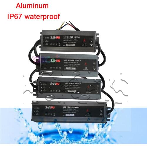 Waterproof IP67 Ultra-thin LED power supply 45W/60W/100W/120W/150W/200W/300W AC110V-220V to DC12V/DC24V transformer led Driver
