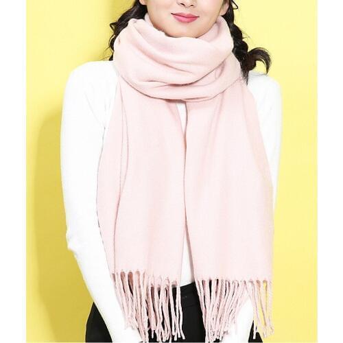High Quality Fashion Winter Scarf Women Spain Desigual Scarf Solid Thick Brand Shawls and Scarves for Women TKS002-pink