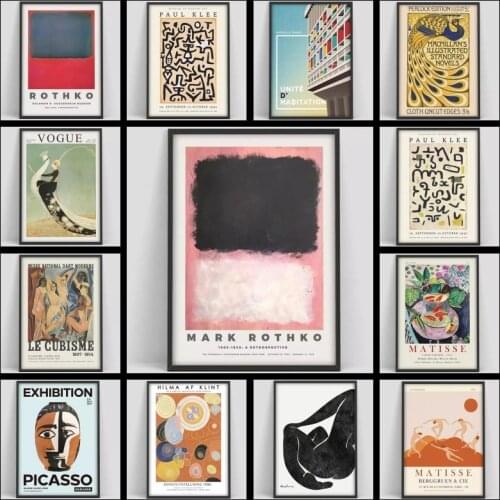 David Hockney Exhibition Vintage Canvas Painting Abstract Posters and Prints Wall Art Picture for Living Room Wall Decor Cuadros