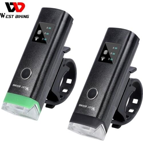 WEST BIKING Bike Light USB Rechargeable Bike Lamps LED 2200mAh MTB Front Lamps Headlight Waterproof Ultralight Flashlight Torch