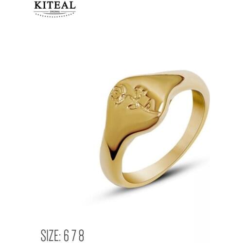 KITEAL aliexpress Gold Vermeil size 6 7 8 female ring for female Rose flower prices in euros summer jewelry