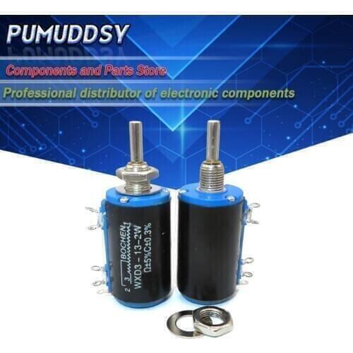 2PCS WXD3-13-2W 47K ohm WXD3-13 2W Rotary side Rotary Multiturn Wirewound Potentiometer