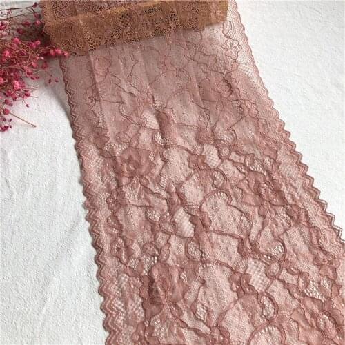 23cm 1 meter color handmade hair decoration wide elastic stretch lace mesh wedding dress skirt lace trim
