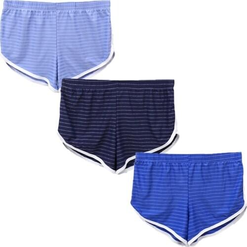 3PCS/Lots Men Sleep Bottoms Boxer Shorts Slip Homme Striped Underwear Pajamas Panties Boxershorts Underpants Sportwear Plus Size