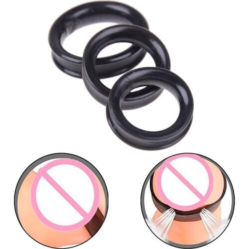 3pcs Super Stretchy Silicone Penis Ring Cock Ring Delay Ejaculation Waterproof Sex Toys For Men Adult Products