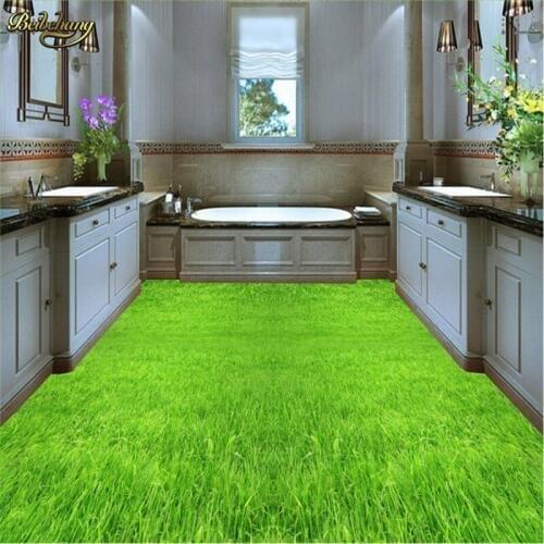 Beibehang Custom Photo 3D Floor Painting Wallpaper 3D Floor Green Grass TV Background Wall papel de parede