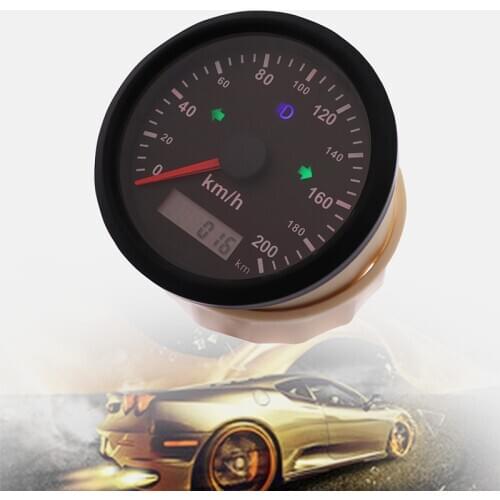 85mm GPS Speedometer Gauge 125/200 km/h With GPS Antenna Overspeed Warning Turning Ligh Fit for motorcycle Racing Car 12V 24V