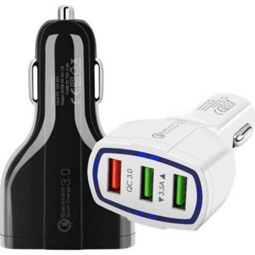 3 Ports USB Car Charger Quick Charge 3.0 Fast Car 15W Car Charger For Samsung Huawei Xiaomi iphone Car Charger QC 3.0