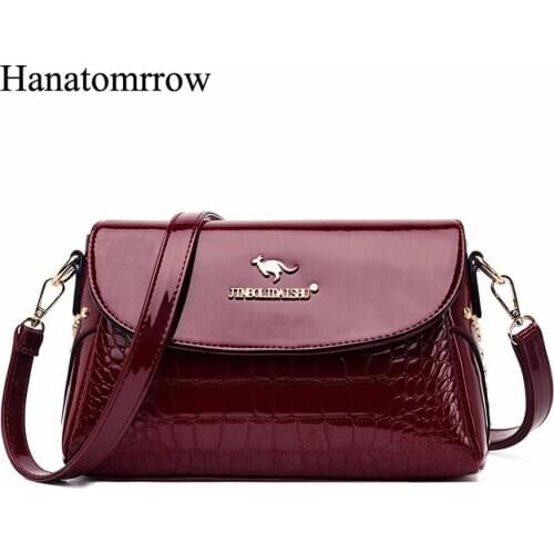 Brand Soft Pu Leather Handbags For Women Shoulder Bags Ladies Fashion Ladies Luxury Crocodile Pattern Messenger Bags 2020