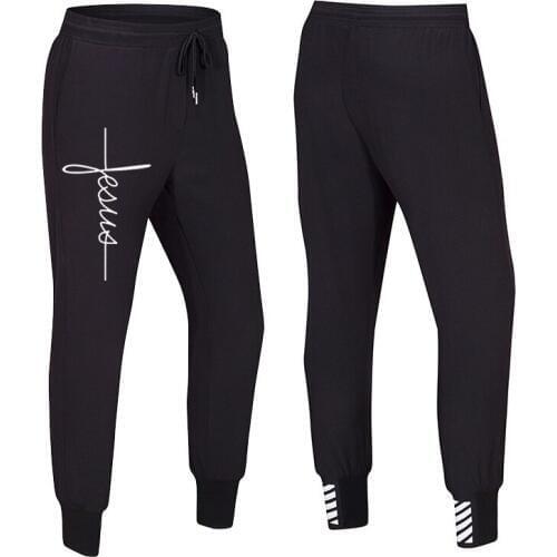 Fashion New Arrival Men Women 2021 Pants Jesus Christian Cross Printing Unisex Fitness Sweat Time limited Sweatpants Trousers
