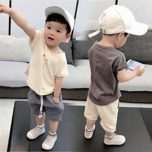 Childrens Clothing Summer Short-sleeve Suit Kid Cotton Shirts And Shorts Clothing Set Handsome Boys Two-piece Set Fashion Plaid