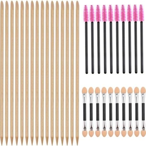 Women Lady Double End Nail Art Wood Stick Cuticle Pusher Remover Pedicure Professional Nail Art Tool Set