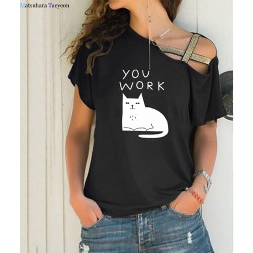 Plus Size 5XL Short Sleeve Tshirt Women Cotton Tees Lovely Cartoon Cat Print T-shirt Summer Lady Tops Female T Shirt