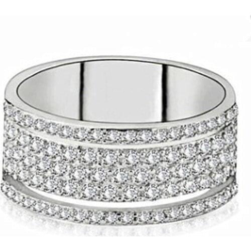 Huitan Half-turn Micro Paved CZ Trendy Women Rings Full Bling Iced Out Anniversary Jewelry Hot Sale High Quality Party Style