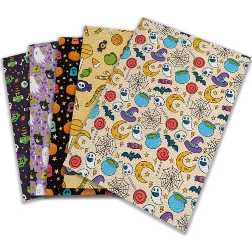 Halloween Cute Animal Print Lychee Pattern Artificial Leather A4 22x30cm Sewing DIY Decoration Crafts