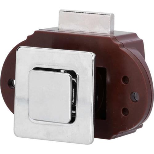 Push Button Catch Lock Square Metal Cabinet Keyless Latch Knob for Cupboard Yacht Drawer Knob Lock